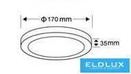 UNIVERSO Okrągły panel ścienny LED 12 W 1200 lm CCT/kap. 120° IP20 biały D170x35 mm 3 lata