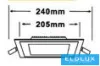 UNIVERSO Kwadratowy panel LED do wbudowania 24 W 2400 lm CCT/kap. 120° IP20 Biały 240 x 240 mm wycięcie: 205 x 205 mm