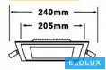 UNIVERSO Kwadratowy panel LED do wbudowania 24 W 2400 lm CCT/kap. 120° IP20 Biały 240 x 240 mm wycięcie: 205 x 205 mm