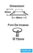 UNIVERSO Wpuszczana lampa punktowa 1xPAR16 bez gniazda IP20 Biała D88x50mm wycięcie: D75mm