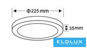 UNIVERSO Okrągły panel LED zewnętrzny 18 W 1800 lm CCT/kap. 120° IP20 Biały D225x35 mm 3 lata