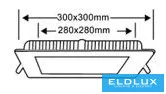 UNIVERSO Kwadratowy panel LED do wbudowania 24 W 2400 lm CCT/kap. 120° IP20 Biały 300 x 300 mm wycięcie: 280 x 280 mm 3 lata