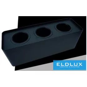   UNIVERSO Reflektor ścienny 3xPAR16 bez gniazda IP20 Czarny 298x88x110mm