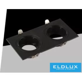   UNIVERSO Wpuszczana lampa punktowa 1xGU10 IP20 Czarna 175x88x31mm wycięcie:160x75mm 5 lat