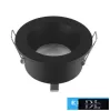 UNIVERSO Wodoodporna oprawa wpuszczana 1xPAR16 bez gniazda IP44 Czarna D85x54mm Wycięcie: D65mm 5 lat