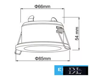 UNIVERSO Wodoodporna oprawa wpuszczana 1xPAR16 bez gniazda IP44 Czarna D85x54mm Wycięcie: D65mm 5 lat