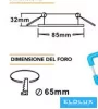 UNIVERSO Oprawa wpuszczana typu downlight 1xPAR16 bez gniazda IP44 Chrom D85x32mm Wycięcie: D65mm
