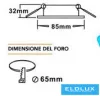 UNIVERSO Wodoodporna oprawa wpuszczana 1xPAR16 bez gniazda IP44 Czarny D85x32mm Wycięcie: D65mm