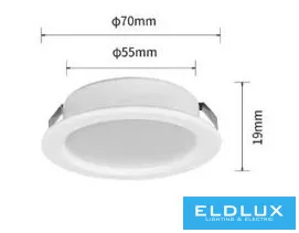 Mini reflektor punktowy UNIVERSO 3 W 3000 K 240 lm 120° IP20 ∅70×19 mm biały