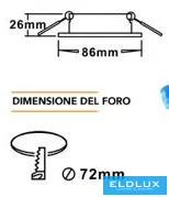 UNIVERSO Oprawa wpuszczana 1xPAR16 bez gniazda IP20 Chrom/Srebro D86x26mm Wycięcie: D72mm