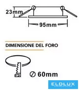 UNIVERSO Oprawa wpuszczana 1xPAR16 bez gniazda IP20 Chrom 95x95x23mm Wycięcie: D60mm