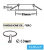 UNIVERSO Oprawa wpuszczana 1xPAR16 bez gniazda IP20 Biały 95x95x23mm Wycięcie: D60mm