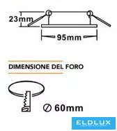 UNIVERSO Oprawa wpuszczana 1xPAR16 bez gniazda IP20 Biały 95x95x23mm Wycięcie: D60mm