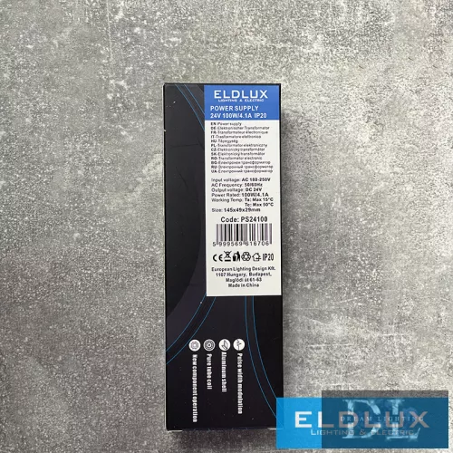 ELDLUX Transformator DC: 24 V maks. 100 W/4,16 A IP20 145*49*29 mm