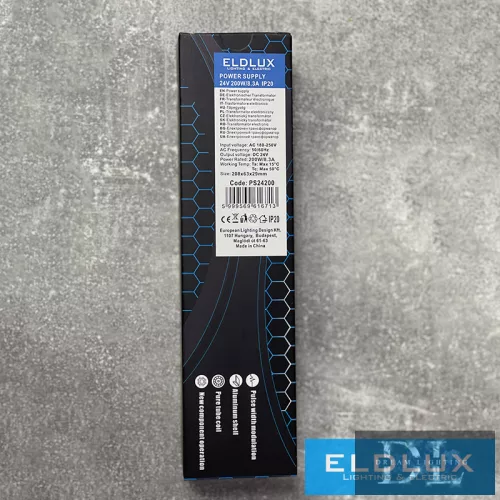 ELDLUX Transformator DC: 24 V maks. 200 W/8,33 A IP20 208*63*29 mm