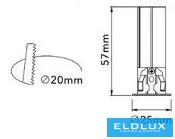 Mini reflektor UNIVERSO 3 W 160 lm 4000 K D25×57 mm wycięcie: D20 mm biały