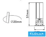 UNIVERSO Mini reflektor punktowy 3 W 145 lm 6500 K IP20 czarny D25x57 mm wycięcie: D20 mm