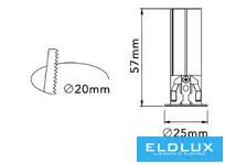 UNIVERSO Mini reflektor punktowy 3 W 160 lm 4000 K D25×57 mm wycięcie: D20 mm czarny
