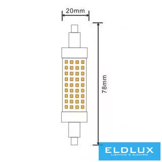 Żarówka LED UNIVERSO R7S 8 W 880 lm 3000 K CRI≥80 Ø20x78 mm