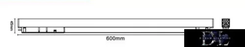 UNIVERSO Magnetyczna lampa liniowa do montażu na szynie DC:48V 24W 1800LM 3000K RA90 IP20 600x45x24mm Czarna