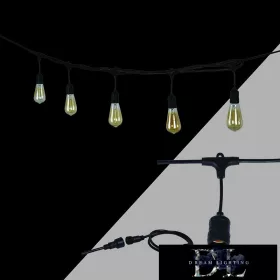   UNIVERSO Łańcuch świetlny 2x0,75㎟ 11M 10xE27 Maksymalne przedłużenie: 80m/600w IP44 Czarny