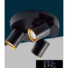   UNIVERSO Oprawa punktowa 3xGU10 Max.35w IP20 D220x108mm Czarny/złoty