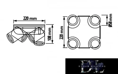 UNIVERSO Oprawa punktowa 4xGU10 Max.35w IP20 220x220x108mm Biały