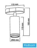 UNIVERSO Reflektor punktowy 1xGU10 maks. 35 W IP20 D55x110x110 mm biały