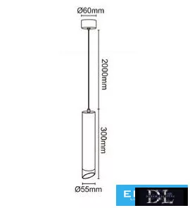 Lampa wisząca UNIVERSO 1xGU10 maks. 35 W IP20 Czarno-złota D55x300x2000 mm
