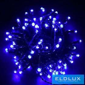   WISDOM fényfüzér kék fényű 300LED 15m zöld kábellel 8 fun. IP44