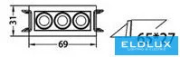 UNIVERSO wpuszczana lampa punktowa 11W 786lm 6000k 24° IP20 132x31mm biała