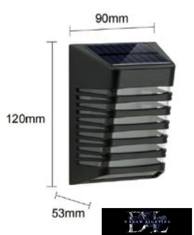 UNIVERSO Solarowa lampa ścienna 5V 0,3W 30lm 6500k IP65 czarna 120x120x90mm