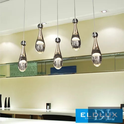 ELDLUX MEDÚZA lampa wisząca 5×5W NW złota