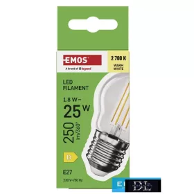   Żarówka LED EMOS Filament Mini Globe / E27 / 1,8 W (25 W) / 250 lm / Ciepła biel