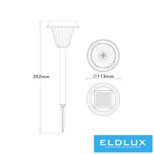 UNIVERSO Lampa solarna do wbijania w trawę 4,5 V-300 mAH 15 lm 3000 k+RGB IP54 czarna