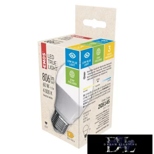 Żarówka LED EMOS True Light A60/E27/7,2 W/806 lm/naturalna biel