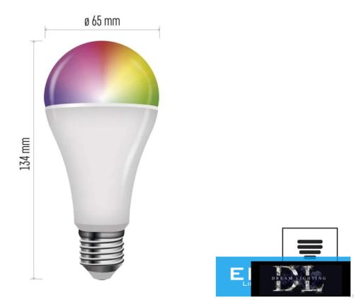 Żarówka LED EMOS GoSmart A65 / E27 / 14 W (94 W) / 1400 lm / RGB / z możliwością ściemniania / Zigbee